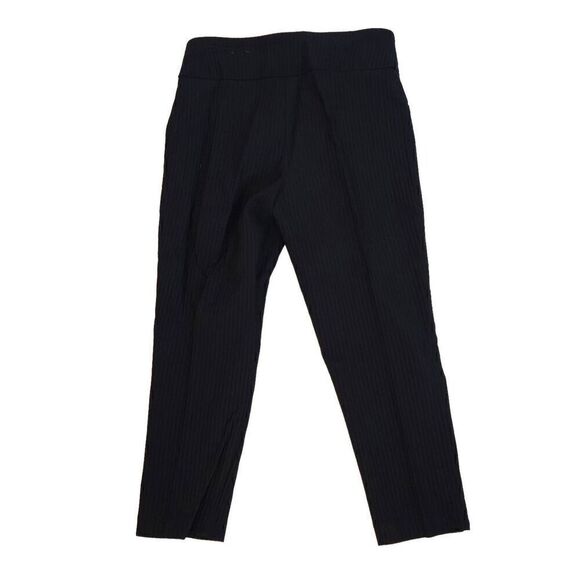 Versona Womens Modern Stripe A Pose Textured Pull-On Crop Pants Black Size 10 - Picture 1 of 12